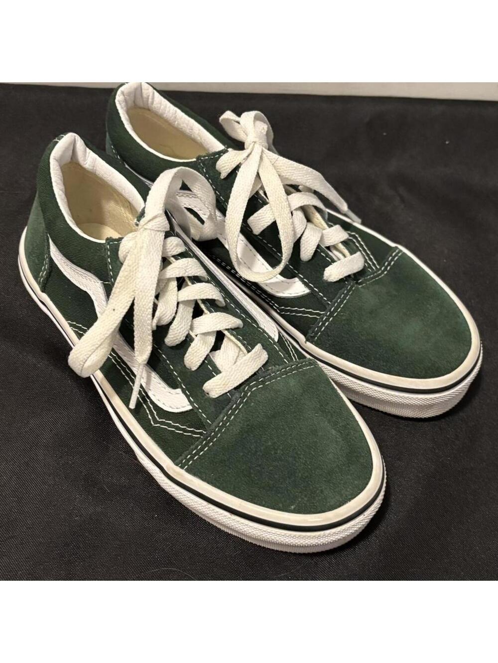 Vans Old Skool Sneakers Youth Size 3 Green Canvas Shoes